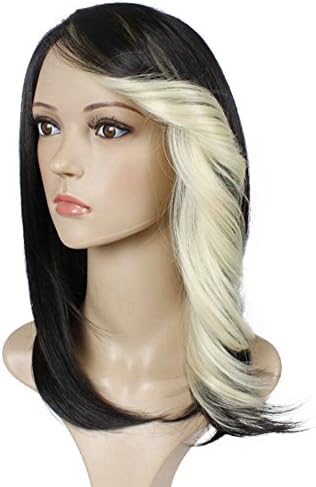Malajo Synthetic Wigs For Women Ombre Black Red Hair wig With Bangs , black + rice white