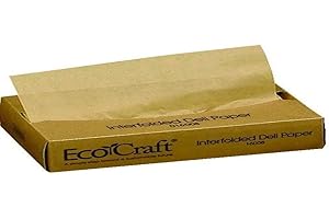 Bagcraft Papercon 016008 EcoCraft Interfolded Dry Wax Deli Paper, 10-3/4" Length x 8" Width, NK8 Natural (12 Packs of 500)
