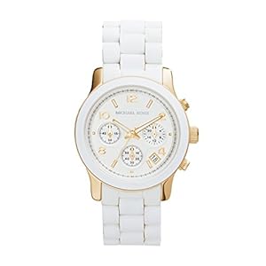 Image of Michael Kors MK5145 Women's Two Tone Stainless Steel Quartz Chronograph White Dial Watch