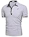 Hotouch Mens Summer Fashion Casual Button Down Polo Shirts Green Polo T Shirts (Gray L)
