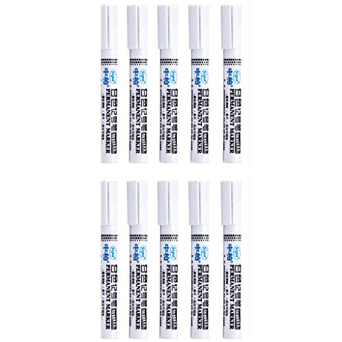 10 pcs Paint Marker Pen for Car Waterproof Tyre Paint Marker Pens, TLT Retail Universal Waterproof Permanent Paint Markers Car Tyre Tire Tread Rubber for Scuba Gear