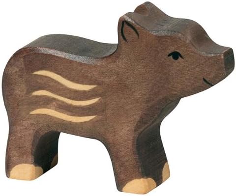 Holztiger Young Boar Wooden Figure, Assorted Colours, 4.5 cm