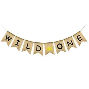 Uniwish Dog Paw Print Burlap Banner - Rustic Pet Birthday Party Decor Garland