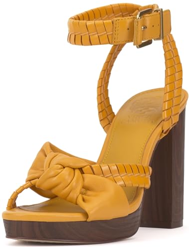 Vince Camuto Women’s FANCEY Heeled Sandal, Golden Sun, 7.5