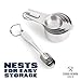 Professional Stainless Steel Measuring Cups and Spoons Set: 13 Pieces - 7 stackable cups AND 6 narrow spoons
