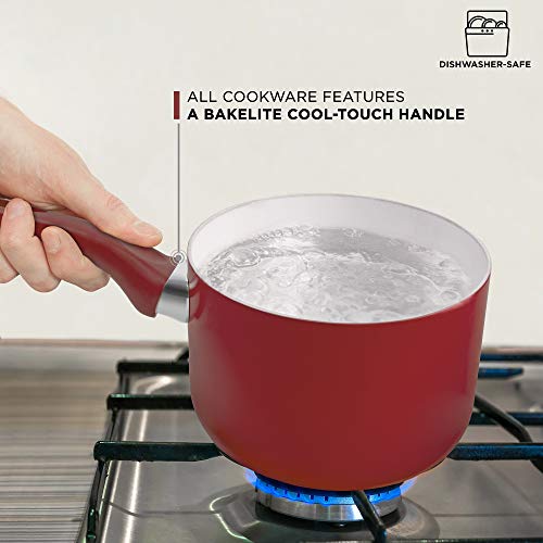 Ivation Ceramic Cookware 16Piece Nonstick Cookware Set with