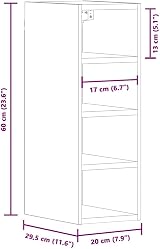 vidaXL Riga Concrete Grey Hanging Cabinet 20x29.5x60 cm Engineered Wood view 4