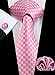 Hi-Tie Men's Casual Jacquard Silk Dress Shirt Button Down Shirts Long-Sleeve Shirt Prom Wedding Regular Fit (pinkk, Medium)