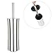 MyGift Sleek Modern Chrome Plated Bathroom Toilet Cleaner Brush w/Canister Holder