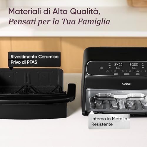 Twinfry Compact Friggitrice ad Aria 8,6 Litri, Air Fryer Ceramico