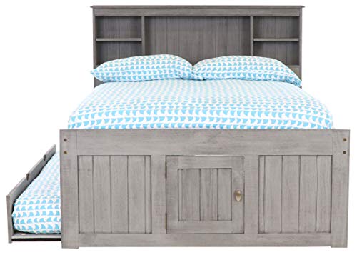 Discovery World Furniture Charcoal Full Bookcase Bed with 3 Drawers and Trundle