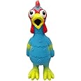 Latex Chicken Design with Swirl Pattern Dog Toy (Blue)
