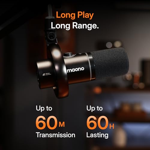 MAONO PD200W Hybrid Micrófono Inalámbrico USB/XLR para PC, Microfono Dinámico de Podcast, Gaming, Streaming, Creación de Contenido y Grabación Vocal en Estudio, con Software y Cancelación de Ruido