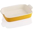 Sweejar Porcelain Baking Dish, Casserole Dish for Oven, 13 x 9.8 Inch Rectangular Bakeware, Lasagna Pan Deep with Handles for Cooking, Cake, Dinner, Kitchen, Banquet and Daily Use (Yellow)