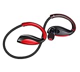 Bluetooth Headphones E-Zigo Wireless Neckband Stereo Sweat-Proof Built-in Mic Running Gym Handsfree Earbuds Headsets for iPhone6s plus Samsung S6 Tablet and More(Black&Red)