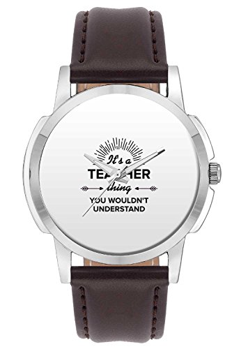 BIGOWLWrist Watch for Men - It's a Teacher Thing You Won't Get It | Best Teacher Gift - Analog Men's and Boy's Unique Quartz Leather Band Round Designer dial Watch
