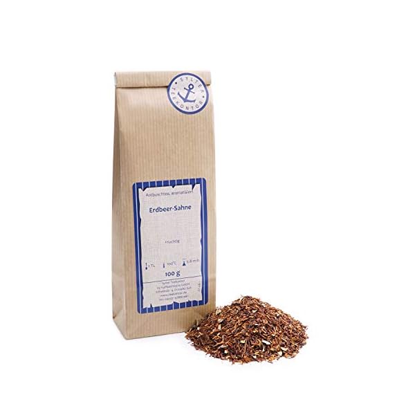 Rotbuschtee lose Rooibos-Tee Erdbeer-Sahne Erdbeer, Brombeerblätter Rooibos Tee Südafrika 500g