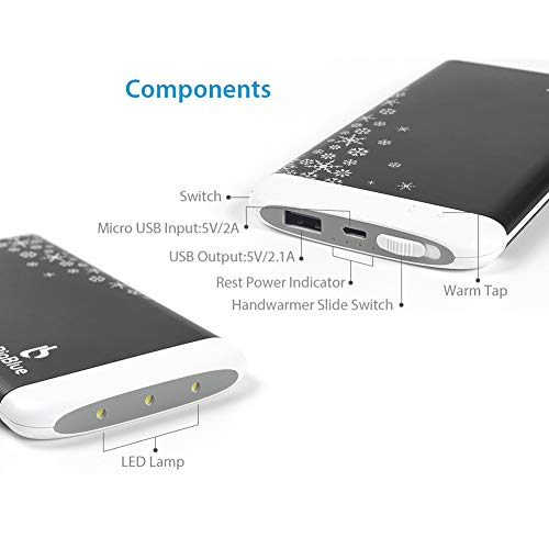 BigBlue 6000mAh Rechargeable Hand Warmer 3-in-1 Black - Thumbnail 5