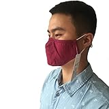 ZWZCYZ 2014 New Unisex Adult PM 2.5 pollen dust mask Washable Activated carbon filter into /Three-dimensional cotton masks (Wine Red)