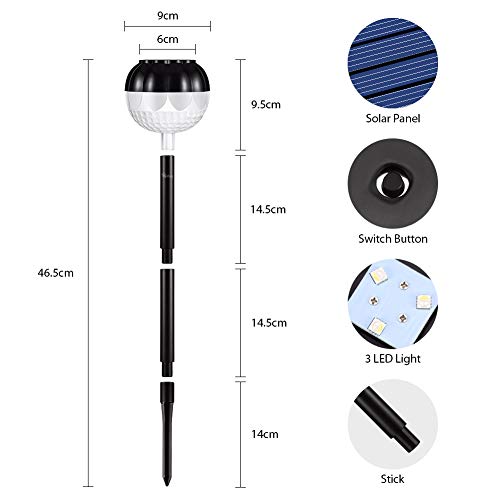 Vorally Solar Landscape Lights Outdoor Solar Pathway Lights Color Change Solar Garden Lights for Lawn, Patio, Yard, Walkway, Driveway (2 Pack) - Thumbnail 3
