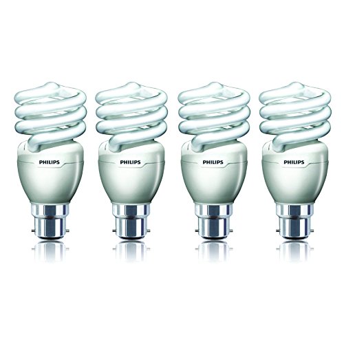 Philips Pack of 4 Tornado Spiral 23W B22 CFL White Bulb (Cool Day Light)