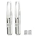 Make Up Spotlight LED Light Eyelash Eyebrow Hair Removal Tweezer Stainless Steel (2-Pack)