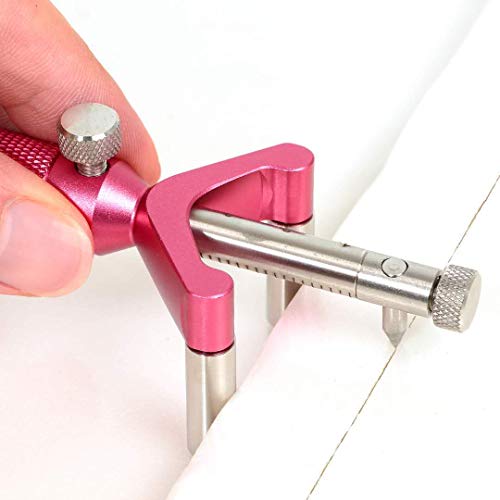 Newkiton Wheel Marking Gauge Curve Scriber with Micro Adjust Function, 1 Bearing Wheel Cutter, 1 Locked Wheel Cutter, 1 Metal Marking Pen, 10 Marking Pencils, 1 Screwdriver Included