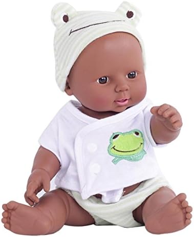 Longteck 12 inch Reborn Newborn Baby Dolls that Look Real Soft Vinyl Silicone Lifelike Black African American Full Body reborn Doll for Toddler Boys Girls Birthday Gift (Green2)