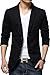 ZITY Men's Suit Jacket Fashion Slim Cotton Thin Casual Two Buttons Blazer Coat Black US M/Label 2XL 318