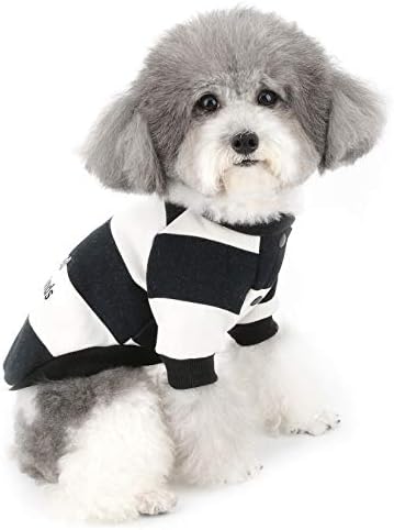 Zunea ペット 犬の服 コート 秋冬 あたたかい 防寒 パーカー 小型犬 超小型犬用 おしゃれ かわいい ストライプ 綿服 暖かい ジャケット 防風 ペット 冬服 ドッグウェア 洋服 猫 トイプードル チワワ用服 ブラック S Rwenzorisustainable Org
