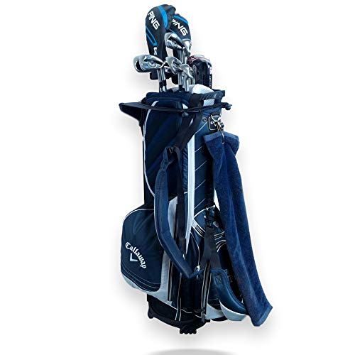 Koova Golf Bag Storage Rack- Wall Mount Garage Organizer for Golf Clubs - Fits Any Size Cart or Stand Bag - Easy to Install and Use - Gets Your Clubs Off The Floor - Made in USA