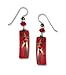 Adajio By Sienna Sky Red Silver-tone Column Overlay Earrings 7297