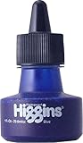 Higgins Pigmented Drawing Ink, Blue, 1 Ounce Bottle (44685)