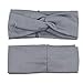 DRESHOW Cross Headbands Vintage Elastic Head Wrap Stretchy Moisture Hairband Twisted Cute Hair Accessories (4 Pack Cross Cloth: Black, Burgundy, Grey, Navy)