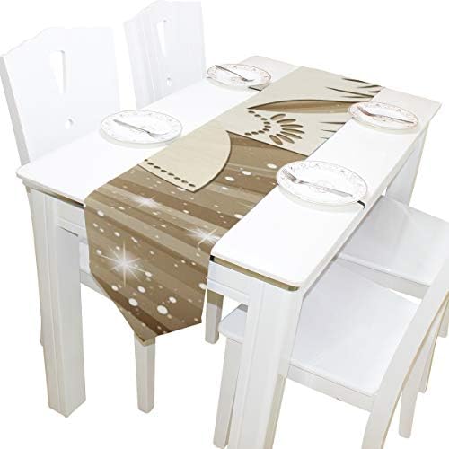 Yushg Merry Christmas Angel Cartoon Dresser Scarf Cloth Cover Table Runner Tablecloth Place Mat Kitchen Dining Living Room Home Wedding Banquet Decor Indoor 13x90 Inch
