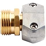 Gilmour Pro Brass Garden Hose Repair Kit Clamp Mender, Male Hose End Repair for 5/8