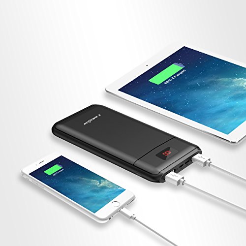 X-DRAGON 13000mAh Power Bank with Dual 2A Input, Dual 2.4A Output, Digi-Power Display and Bright LED Ultra Compact External Battery Charger Pack for iPhones, Cell Phone, Androids, ipad & More
