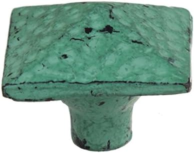 GlideRite 1.5 inch Distressed Square Pyramid Turquoise Cabinet Knobs (Pack of 10 or 25) Turquoise Pyramid Knob - Pack of 10