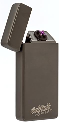 Electric Plasma Cross Arc Lighter by SmokeDaddy Pro - Flameless, Windproof and Butane Free - Use with Cigars, Cigarettes, Candles (Silver)