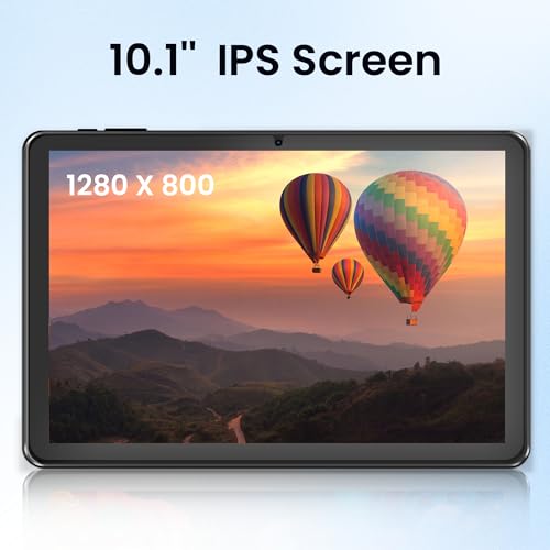 Paaxoo Android Tablet, 10.1 Zoll Android 15 Tablets 18GB (6+12) RAM 128GB ROM, 1280x800 IPS HD Touchscreen, 6000mAh Akku, Bluetooth, Dual Kamera, GMS, WiFi