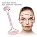 Rose Quartz Roller & Gua Sha Tools Set, Real Jade Roller For Face Neck Eyes Massage-Anti Aging Rejuvenate Skin Jade Facial Roller for Wrinkles, Dark Circles, Puffiness