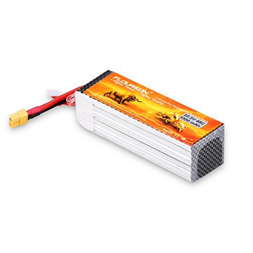 FLOUREON 6S 22.2V 3300mAh 45C Lipo RC Battery Pack for RC Helicopter RC Airplane RC Hobby (XT60 Plug)