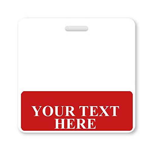 Red Custom Printed Horizontal ID Badge Buddy Package of Six by Specialist ID