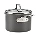 Anolon Authority Hard-Anodized Nonstick 3-Quart Covered Straining Saucepan with Pour Spouts, Gray