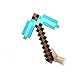 Pixel Foam Sword Pickaxe Combo, Set Of 2, Foam Blue Diamond Sword and for Boys and Girls for birthday party Pixel Miner Gaming not minecraft