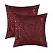 CaliTime Throw Pillow Covers Pack of 2 Modern Shining & Dull Contrast Circles Rings Accent Geometric Cushion Cases Shells for Couch Sofa Home Decor 18 X 18 Inches Burgundy
