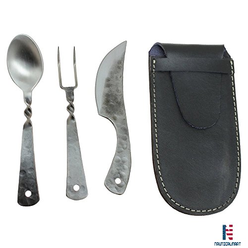 NAUTICALMART Medieval Silverware Knife Spoon Fork Dinnerware Renaissance Utensils Feast Set