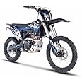 Off-Road Dirt Bike Motorcycle, 300cc, Full Size, Black and Blue Racing Design, Disc Brakes 6-Speed Manual