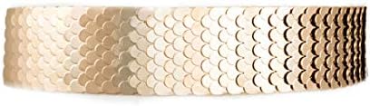 Women's Scaled Texturized Metallic Belt, Rose Gold