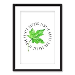 Framed Green Leaf Black Picture Frames White Matting